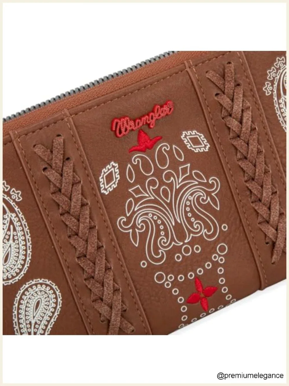 Wristlet Wallet RFID Bifold Travel Wallet Faux Leather Paisley